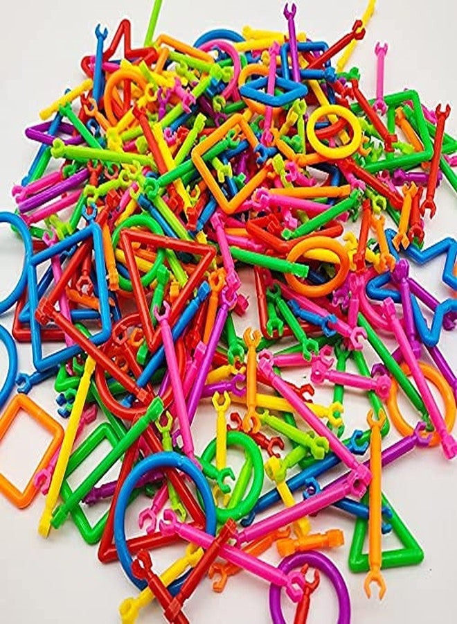 PULSBERY مكعبات بناء PULSBERY المصنوعة من القش - مكعبات بناء بلاستيكية تعليمية ملونة من القش للأطفال، لعبة مكعبات المدينة الذكية بأشكال مختلفة، ألعاب تعليمية للأطفال - متعددة (200 قطعة) - Image 1